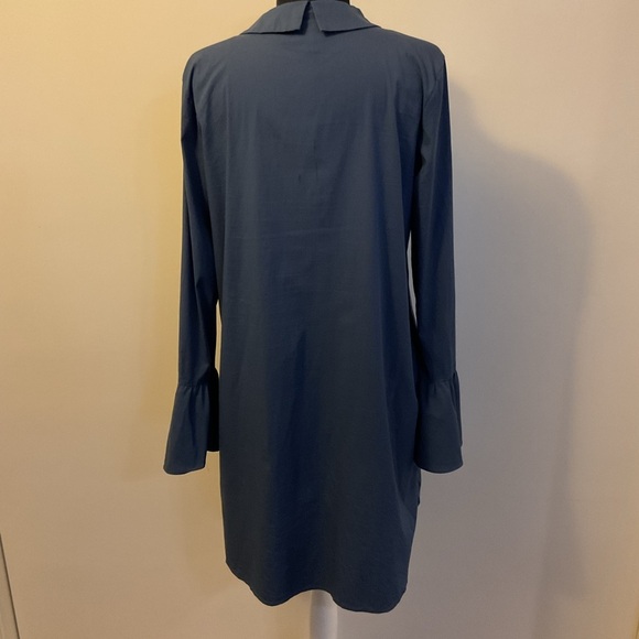 ❤️‍🔥 Bobeau Shift Blue Midi Pullover Bell Sleeves Dress Cotton Size Large - Picture 5 of 5